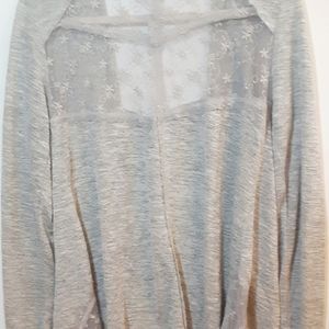 Rods gray womens knit and lace